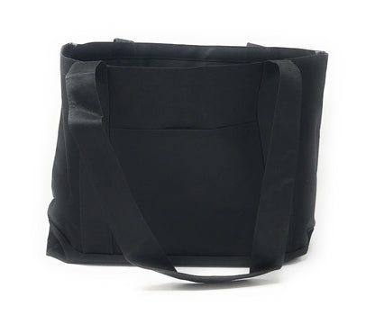 Reusable Grocery Shopping Totes Bags With Wide Bottom Gusset Black Plain-