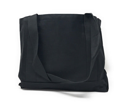 Reusable Grocery Shopping Totes Bags With Wide Bottom Gusset Black Plain-
