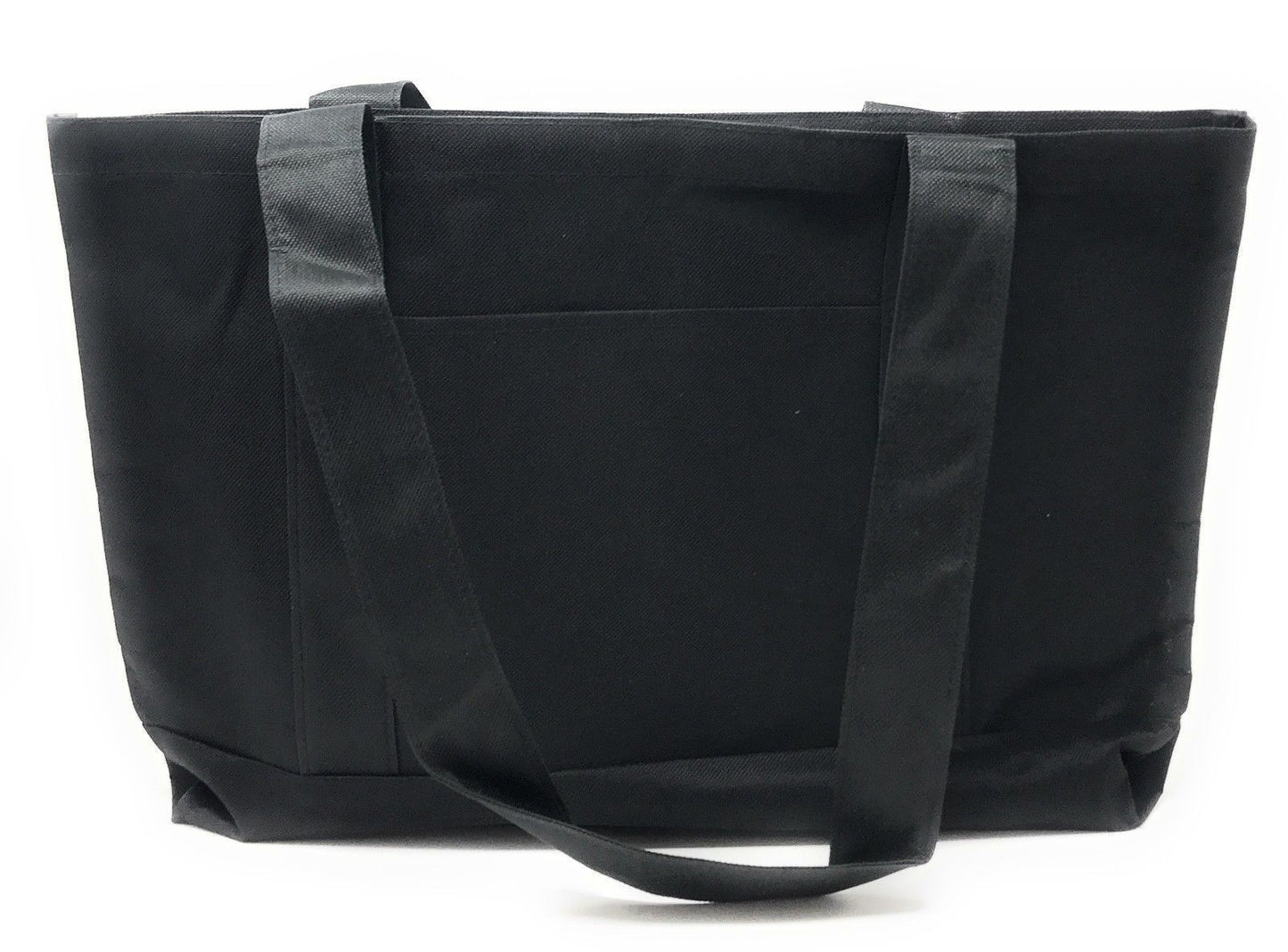 Reusable Grocery Shopping Totes Bags With Wide Bottom Gusset Black Plain-