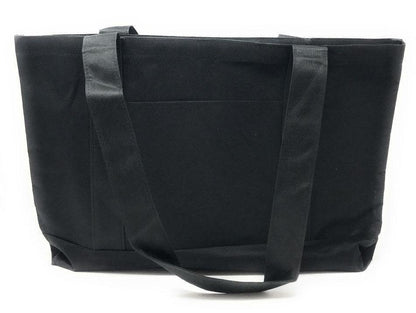 Reusable Grocery Shopping Totes Bags With Wide Bottom Gusset Black Plain-