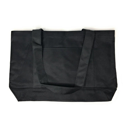 Reusable Grocery Shopping Totes Bags With Wide Bottom Gusset Black Plain-