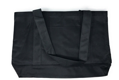 Reusable Grocery Shopping Totes Bags With Wide Bottom Gusset Black Plain-