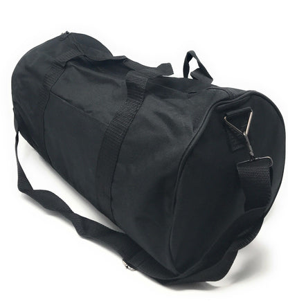 Roll Shape 18 inch Duffle Bag Travel Sports Gym School Carry On Luggage Shoulder Strap-Black-