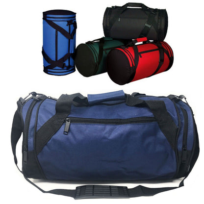 Roll Round 18 Inch Duffle Bags Two Tone Travel Sports Gym Carry-On Luggage-Navy/Black-