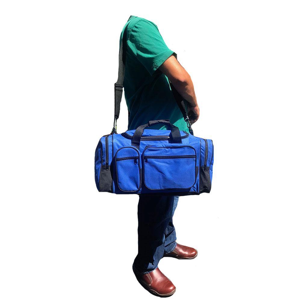 20inch Large Heavy Duty Strong Duffle Bags Travel Sports School Gym Carry Luggage-ROYAL / BLACK-