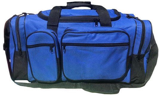 20inch Large Heavy Duty Strong Duffle Bags Travel Sports School Gym Carry Luggage-ROYAL / BLACK-