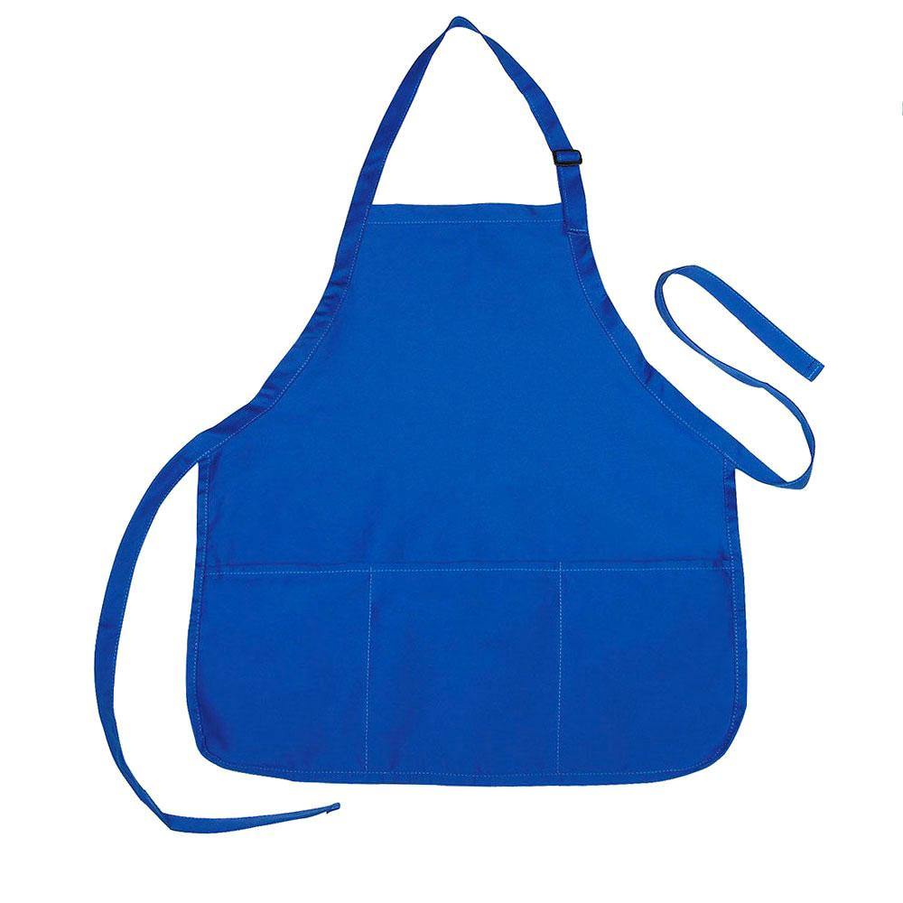 3 Pack Full Adult Size Bib Aprons With 3 Waist Pockets Plain Solid Colors Kitchen Chef Waiter Garden Crafts Wholesale Bulk-ROYAL BLUE-