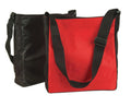 Reusable Grocery Shopping Tote Totes Bag Bags Side Zippered Pockets-Red / Black-