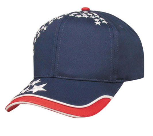USA Flag American Patriotic 6 Panel Cotton Twill Hats Caps-