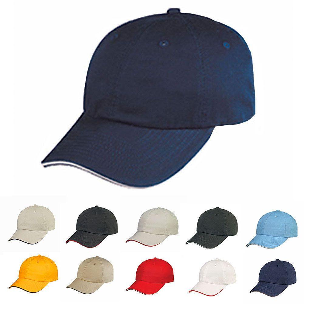 1 Dozen Sandwich Baseball Low Crown 6 Panel Caps Hats Washed Cotton Wholesale-
