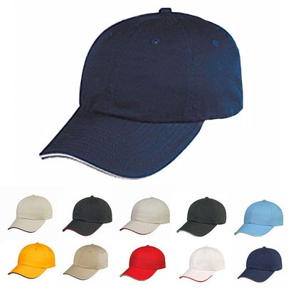 1 Dozen Sandwich Baseball Low Crown 6 Panel Caps Hats Washed Cotton Wholesale-