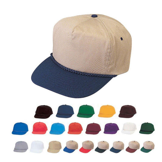 1 Dozen Blank Two Tone 5 Panel Baseball Cotton Twill Braid Hats Caps Wholesale Bulk-
