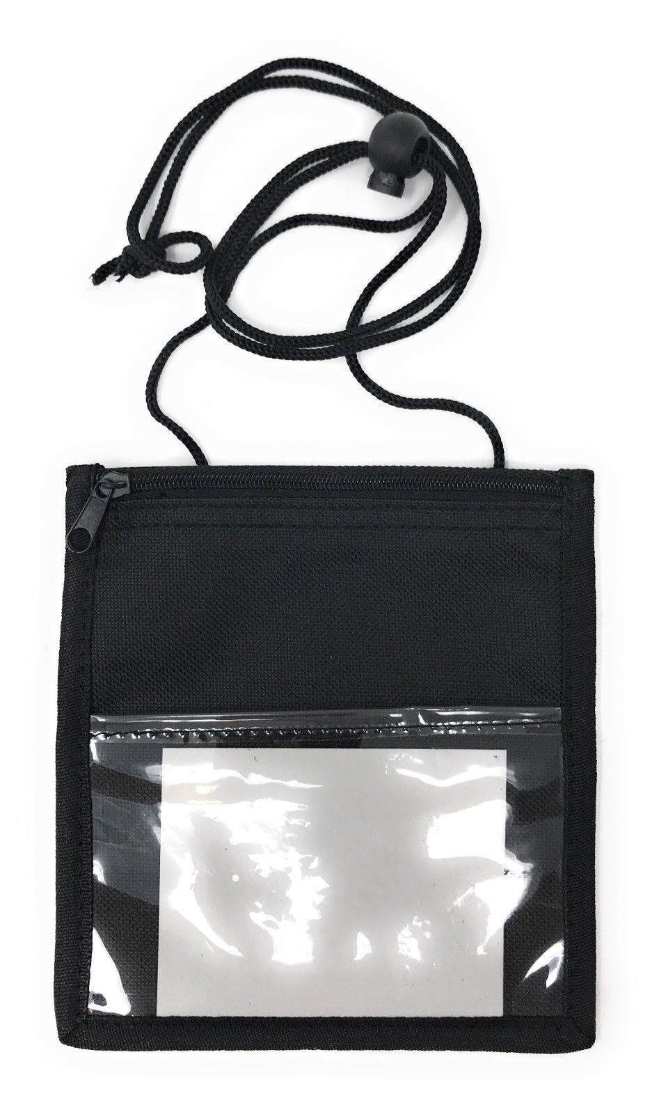 100 Conference Badges Id Card Holder Trade Show Badge Zipper Wholesale Bulk 5X6-BLACK-