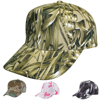 Camouflage Hunting Camping Fishing 5 Panel Cotton Twill Baseball Hats Caps-Gray Camo-