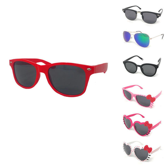 Boys Girls Kids Toddlers Children Sunglasses UV Protection Top Styles w/ Pouch-Black (Classic Way)-