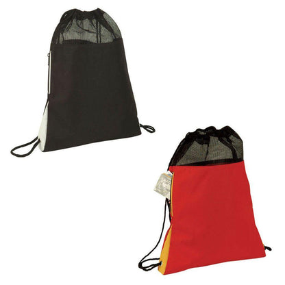 Large Drawstrings Backpack Rucksack Totes Sacks Pack Bags 13x18-ROYAL / YELLOW-