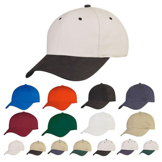 1 Dozen 100% Cotton 6 Panel Low Crown Baseball Caps Hats Wholesale Bulk-
