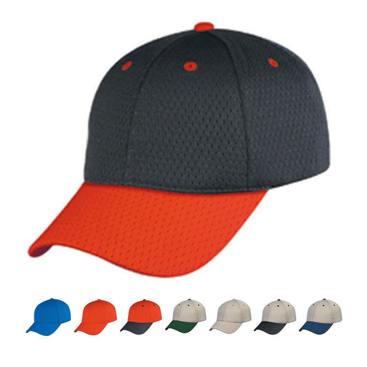 Bullet Hole Mesh 6 Panel Low Crown Air Vent Fabric Baseball Hats Caps-Royal-
