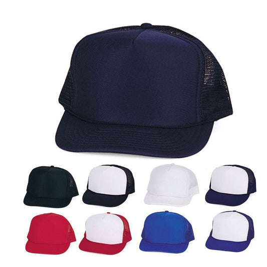 1 Dozen Foam Mesh 5 Panel Baseball Caps Hats Youth Boys Girls Kids Wholesale-