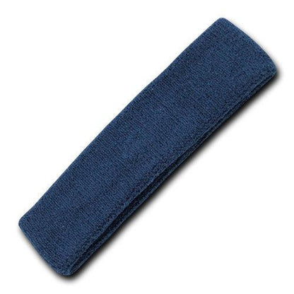 Set Of 2 - Soft Terry Cloth Elastic Headbands Sweatband Sports Run Jog Gym Yoga-KHAKI-