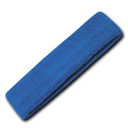 Set Of 2 - Soft Terry Cloth Elastic Headbands Sweatband Sports Run Jog Gym Yoga-KHAKI-