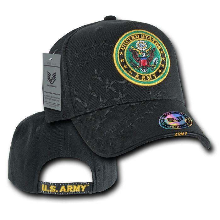 Shadow Effect Embroidery US Military Vet Army Air Force Navy Marines Hats Caps-Air Force Logo - Navy-