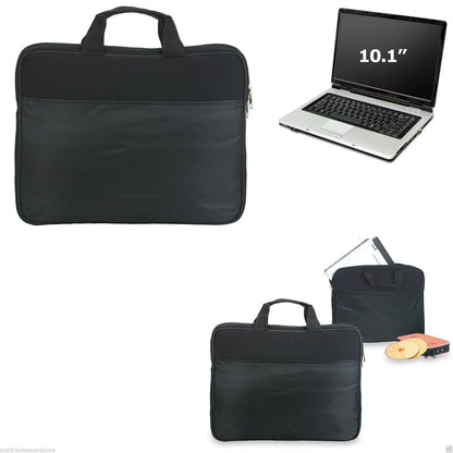 Small Laptop Computer Tablet Ipad Bag Sleeve Case Pouch Zipper Black To Fit 10.1inch Device-