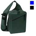 Zippered Sling Body Bag Backpack Rucksack School Work Travel 9-3/4inch x12-3/4inch-Black-