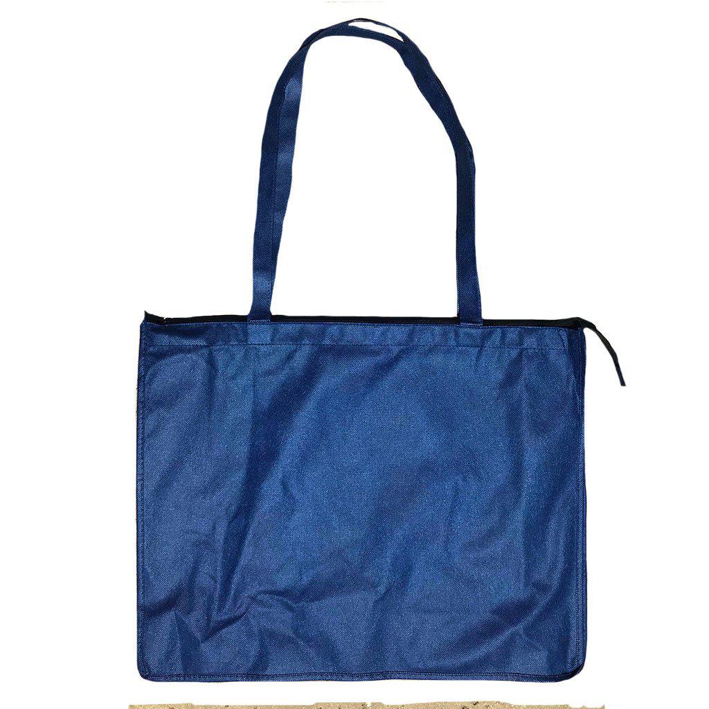 Large Big 20inch Zippered Reusable Grocery Shopping Tote Bags With Gusset-Royal-