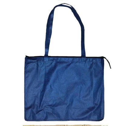 Large Big 20inch Zippered Reusable Grocery Shopping Tote Bags With Gusset-Royal-
