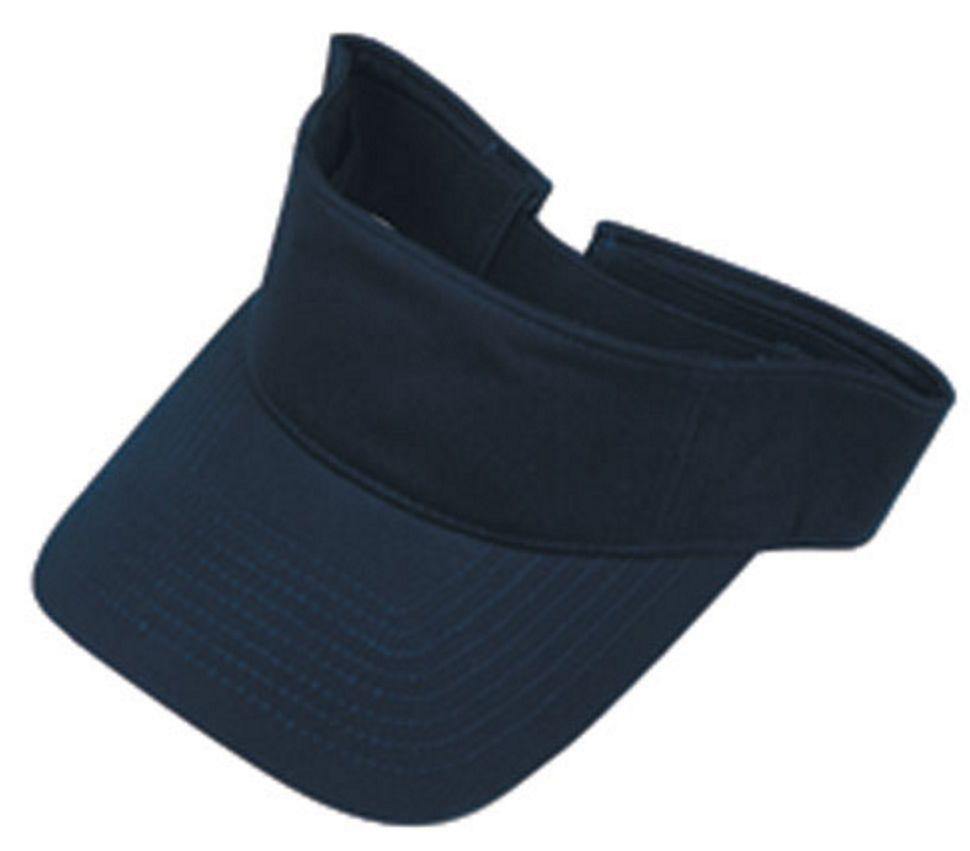 Blank Plain Cotton Visors Sun Hats Caps Beach Golf Tennis Summer-NAVY-