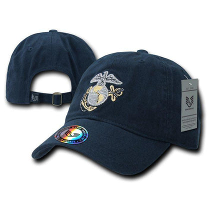 The Lieutenant US Military Air Force Army Cg Marines Navy Cotton Polo Hats Caps-Air Force Wing - Navy-