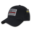 Thin Blue Red Line USA American Flag Tactical Operator Baseball Caps Hats-Thin Red Line - Black-