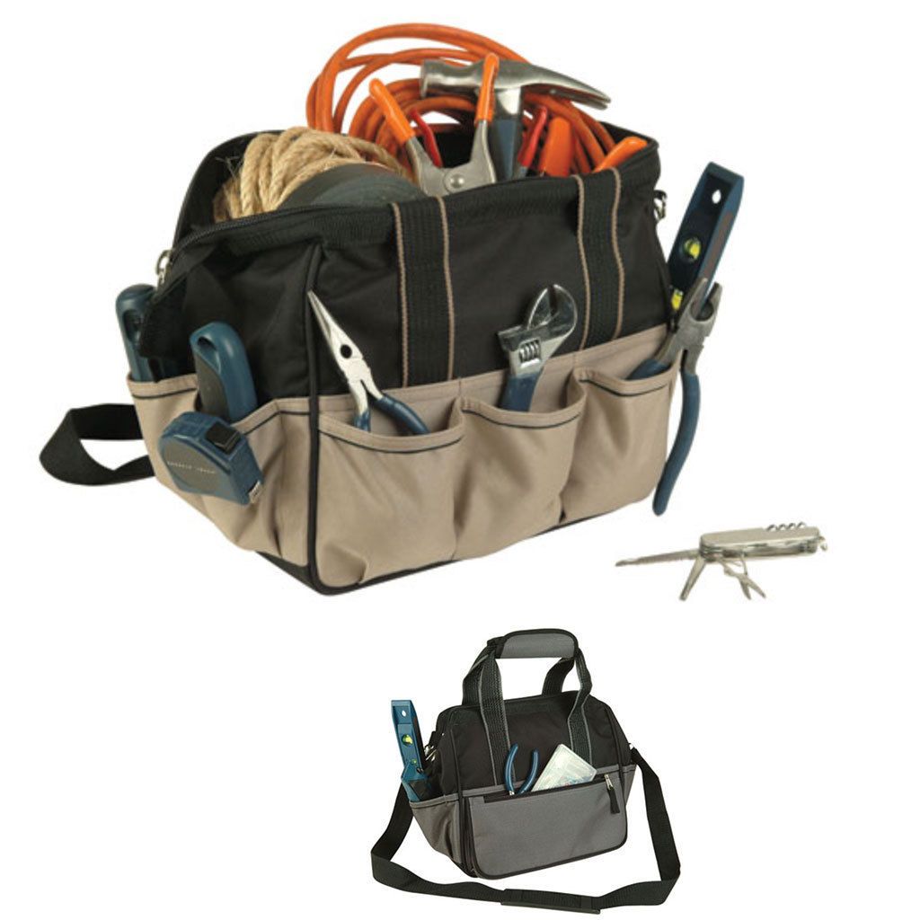 Tool Belt Waist Organizer Handyman Utility Multi Pockets Pouch Storage Garage-Dark Gray/Black-