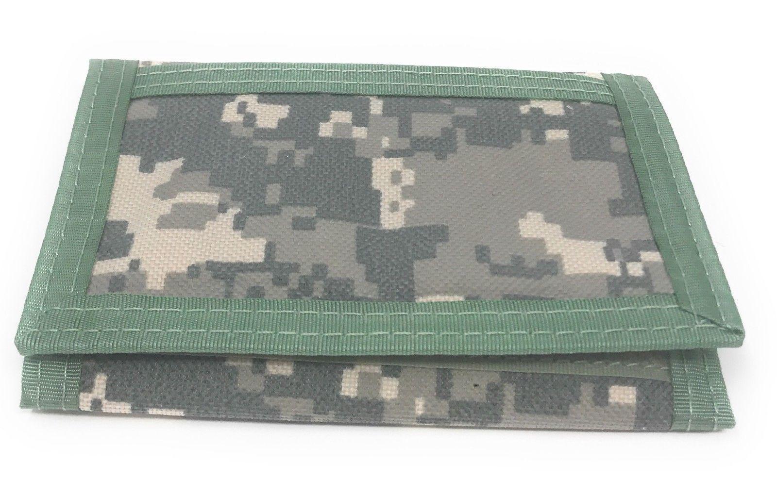 Trifold Mens Wallet Digital ACU Gray Camouflage Army Military Clear ID Window-