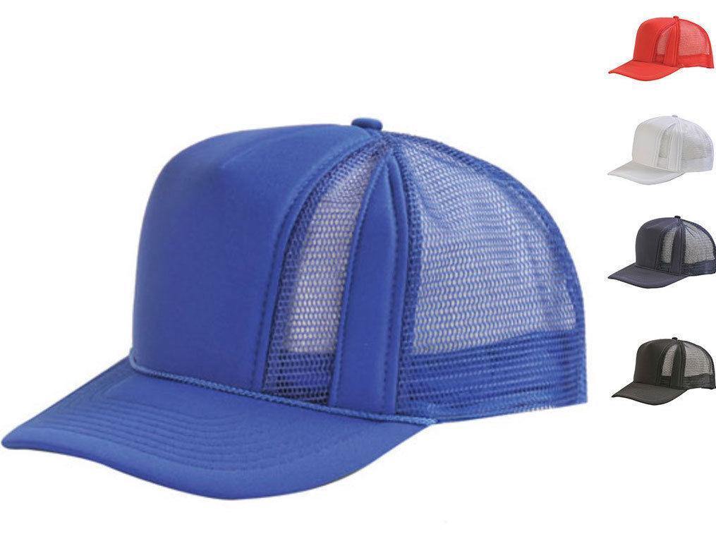 Trucker Front Mesh Blank Snapback Adjustable Hats Caps-DMC 001 ROYAL-