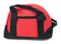 Casaba 12 inch Small Two Tone Duffle Travel Sport Gym Bags Carry-On Luggage-RED / BLACK-