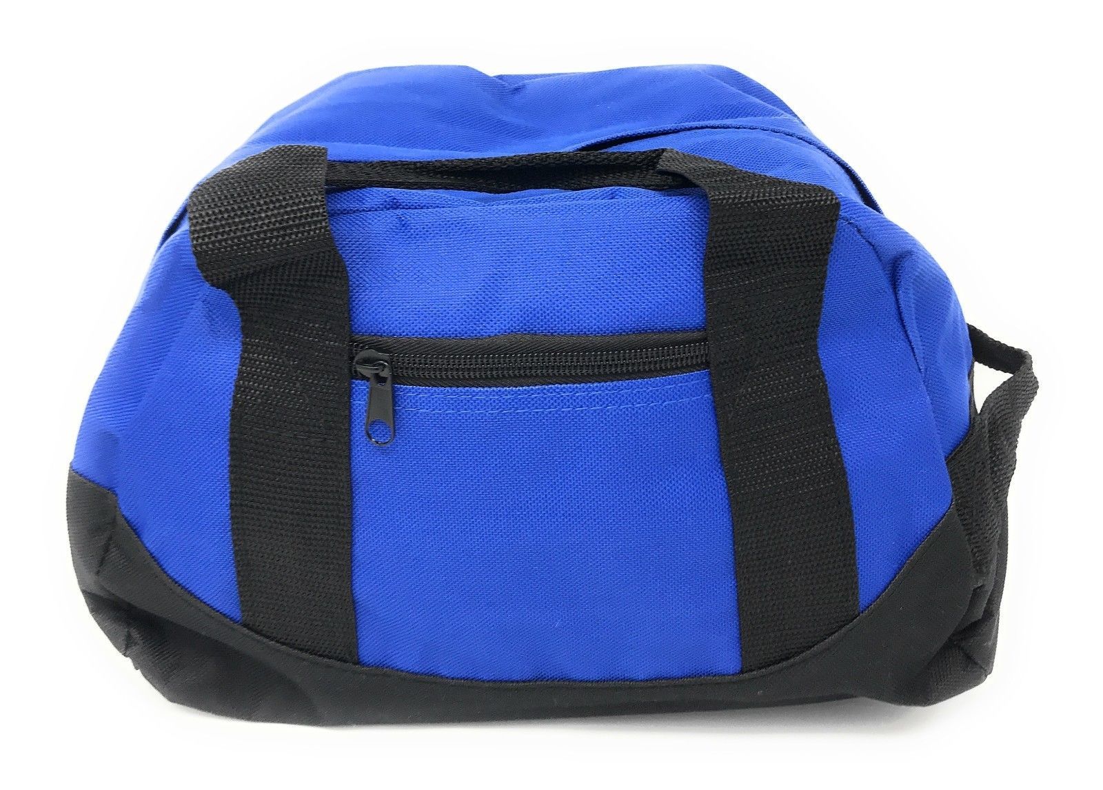 Casaba 12 inch Small Two Tone Duffle Travel Sport Gym Bags Carry-On Luggage-ROYAL / BLACK-