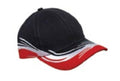 Flare Racing 6 Panel Low Crown Light Weight Brushed Cotton Baseball Caps Hats-Red/Black-