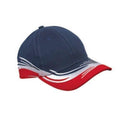 Flare Racing 6 Panel Low Crown Light Weight Brushed Cotton Baseball Caps Hats-Red/Navy-