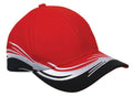 Flare Racing 6 Panel Low Crown Light Weight Brushed Cotton Baseball Caps Hats-Black/Red-