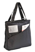 Reusable Grocery Shopping Tote Bags W/ Gusset Adjustable Straps Zippered Expandable 15inch-Black-