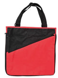 Reusable Grocery Shopping Tote Bags W/ Gusset Adjustable Straps Zippered Expandable 15inch-Red/Black-