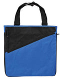 Reusable Grocery Shopping Tote Bags W/ Gusset Adjustable Straps Zippered Expandable 15inch-Royal/Black-
