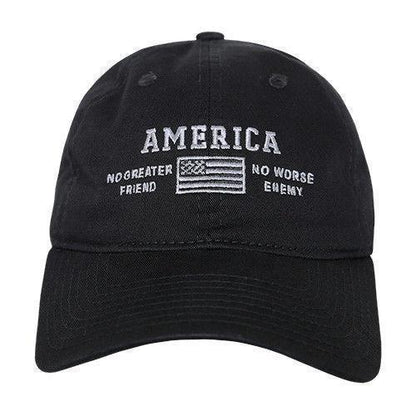 United States Of America No Greater Friend Enemy US Flag Baseball Dad Caps Hats-