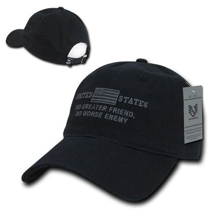 United States Of America No Greater Friend Enemy US Flag Baseball Dad Caps Hats-