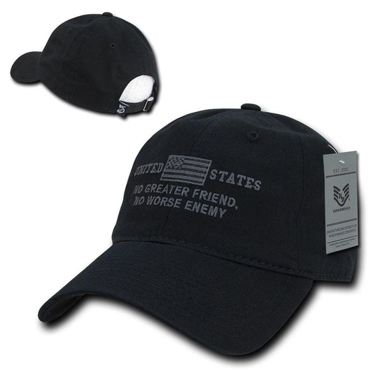 United States Of America No Greater Friend Enemy US Flag Baseball Dad Caps Hats-