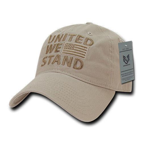 United We Stand USA American Flag Patriotic Baseball Dad Polo Cotton Caps Hats-Black-