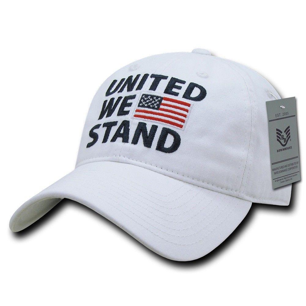 United We Stand USA American Flag Patriotic Baseball Dad Polo Cotton Caps Hats-Black-