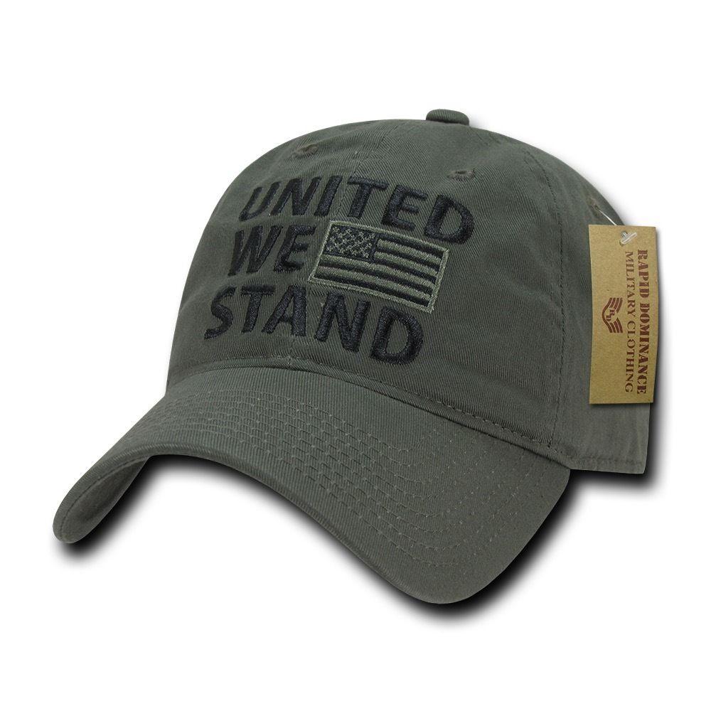 United We Stand USA American Flag Patriotic Baseball Dad Polo Cotton Caps Hats-Black-